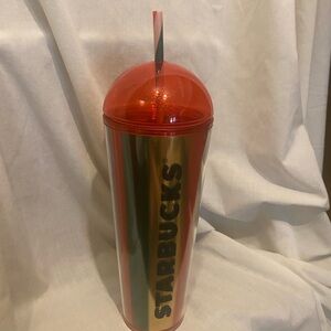 Starbucks Red and Gold Tumbler